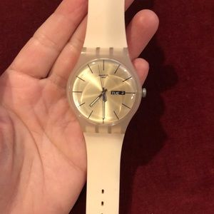 EUC Swatch “Rose Rebel” Silicon Watch